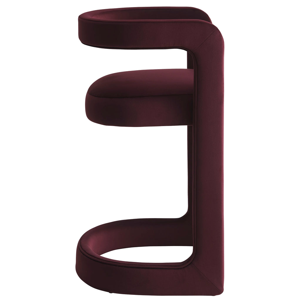 Winslow Performance Velvet Counter Stool - Mulberry
