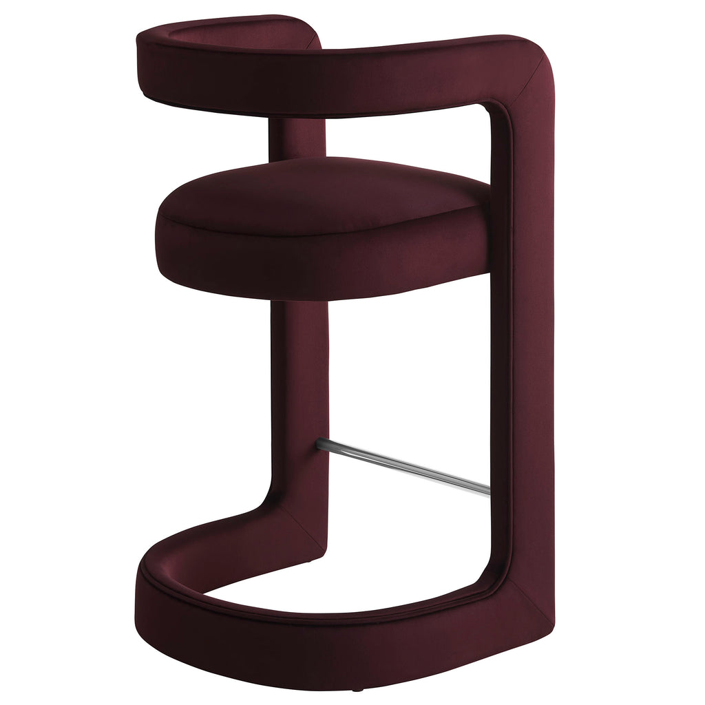 Winslow Performance Velvet Counter Stool - Mulberry
