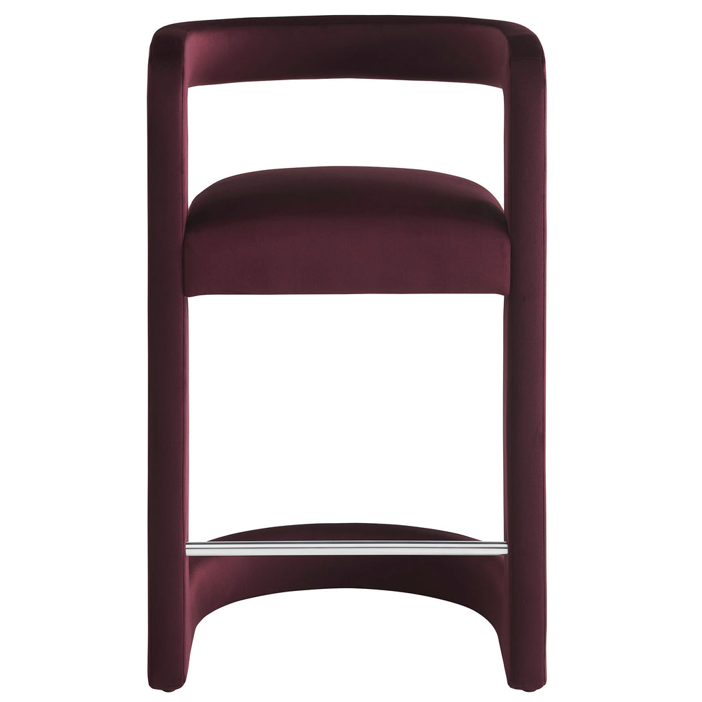 Winslow Performance Velvet Counter Stool - Mulberry