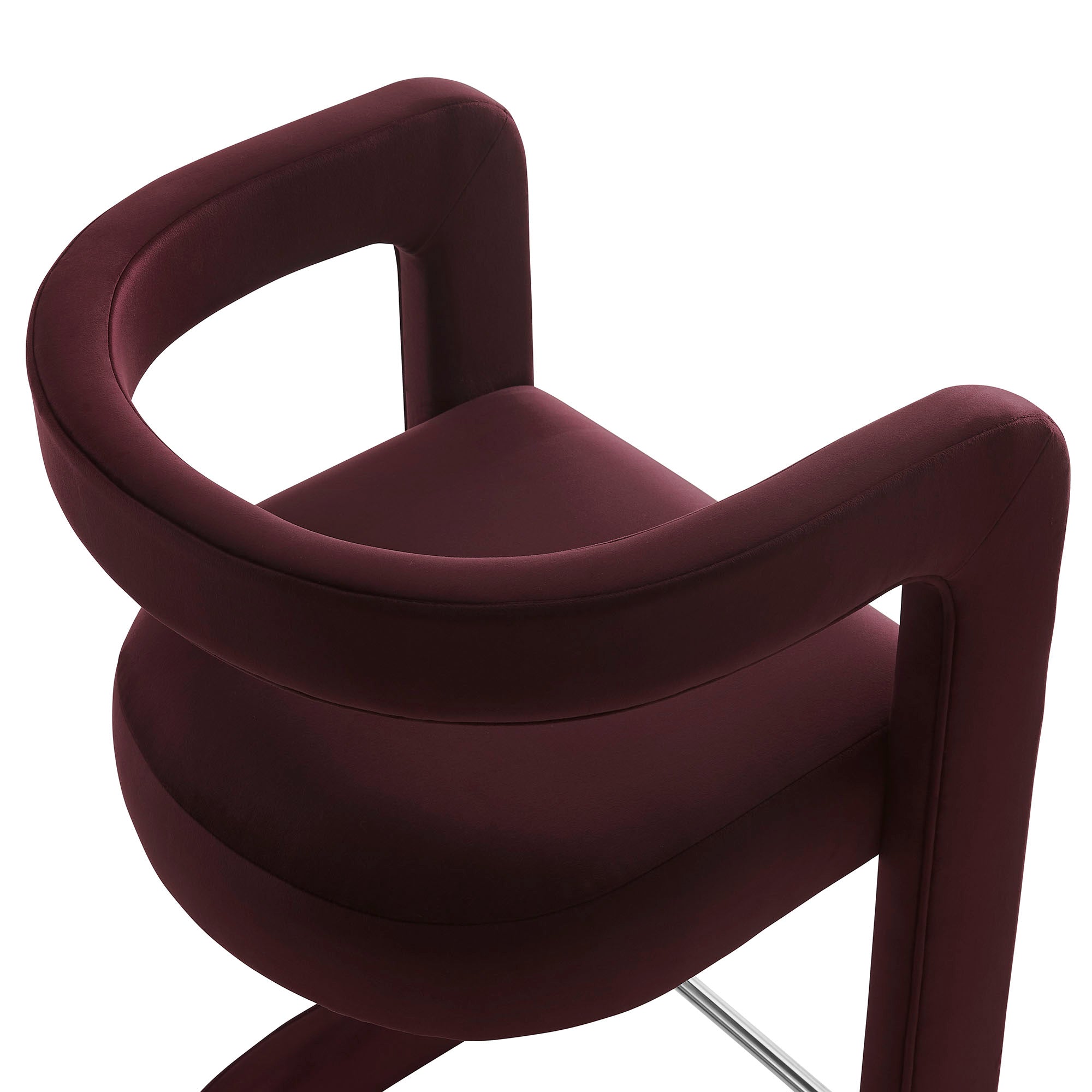 Winslow Performance Velvet Counter Stool - Mulberry