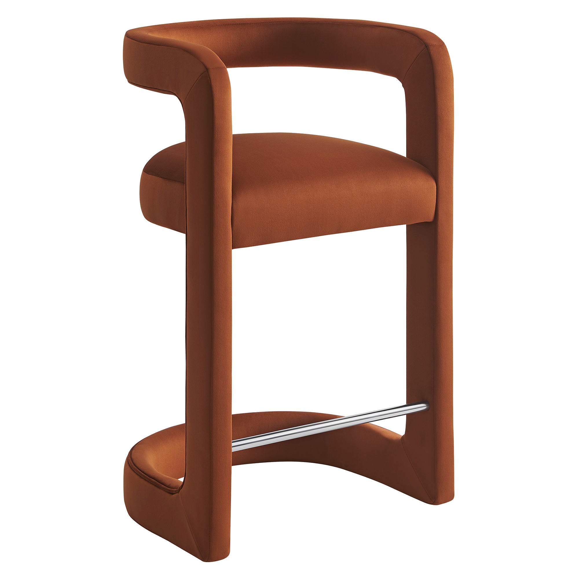 Winslow Performance Velvet Counter Stool - Rust