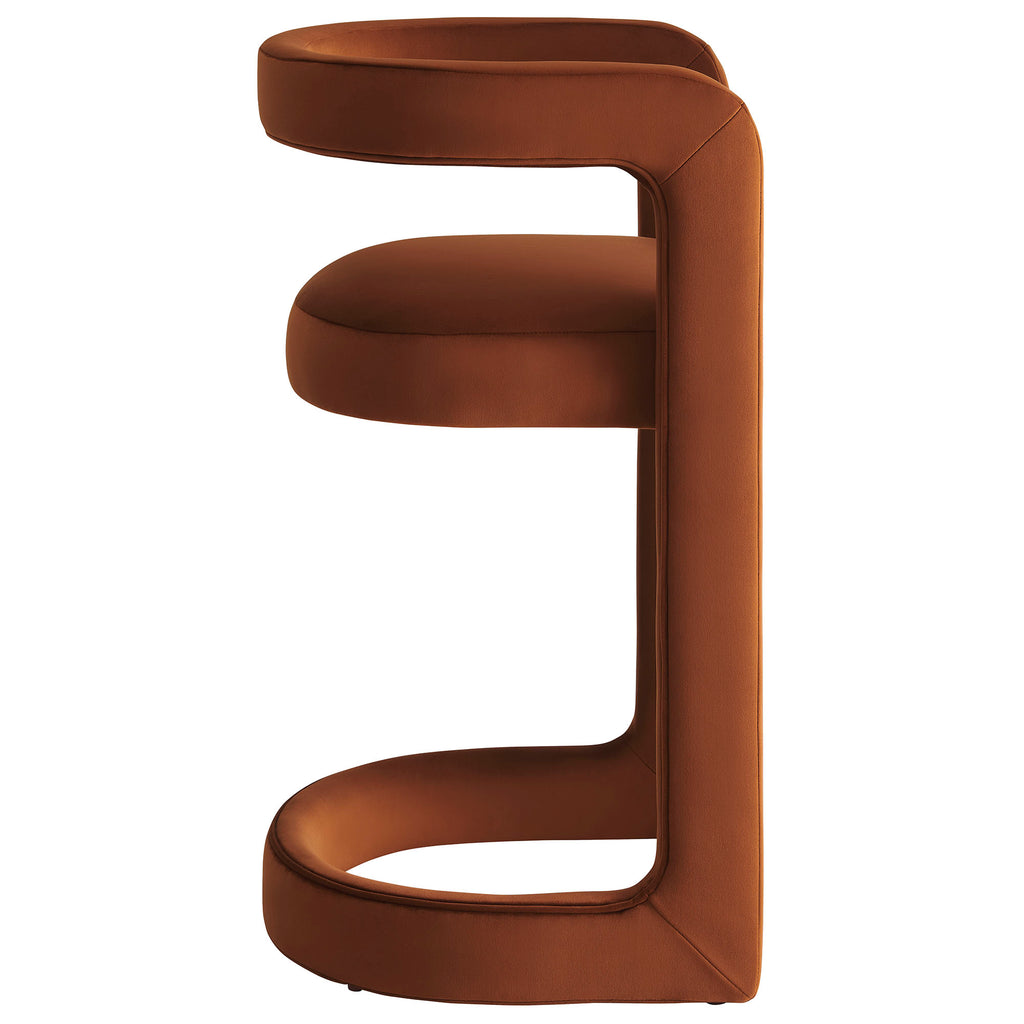 Winslow Performance Velvet Counter Stool - Rust