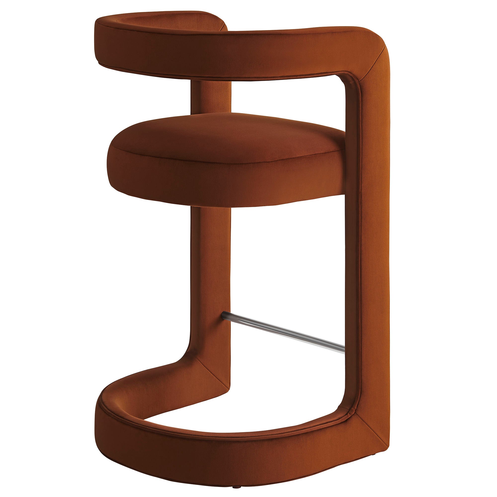 Winslow Performance Velvet Counter Stool - Rust