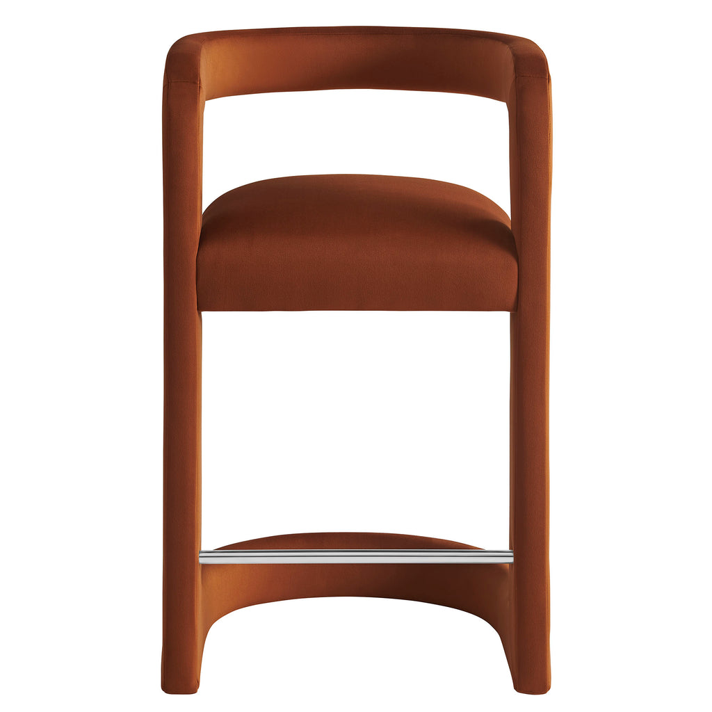 Winslow Performance Velvet Counter Stool - Rust