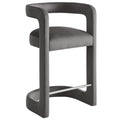 Winslow Performance Velvet Counter Stool - Storm Gray