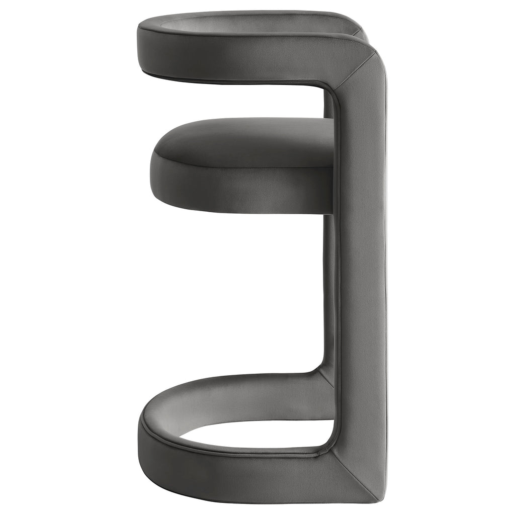 Winslow Performance Velvet Counter Stool - Storm Gray