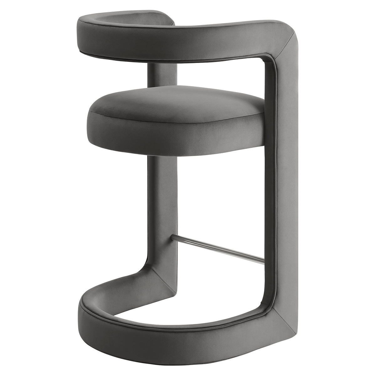 Winslow Performance Velvet Counter Stool - Storm Gray