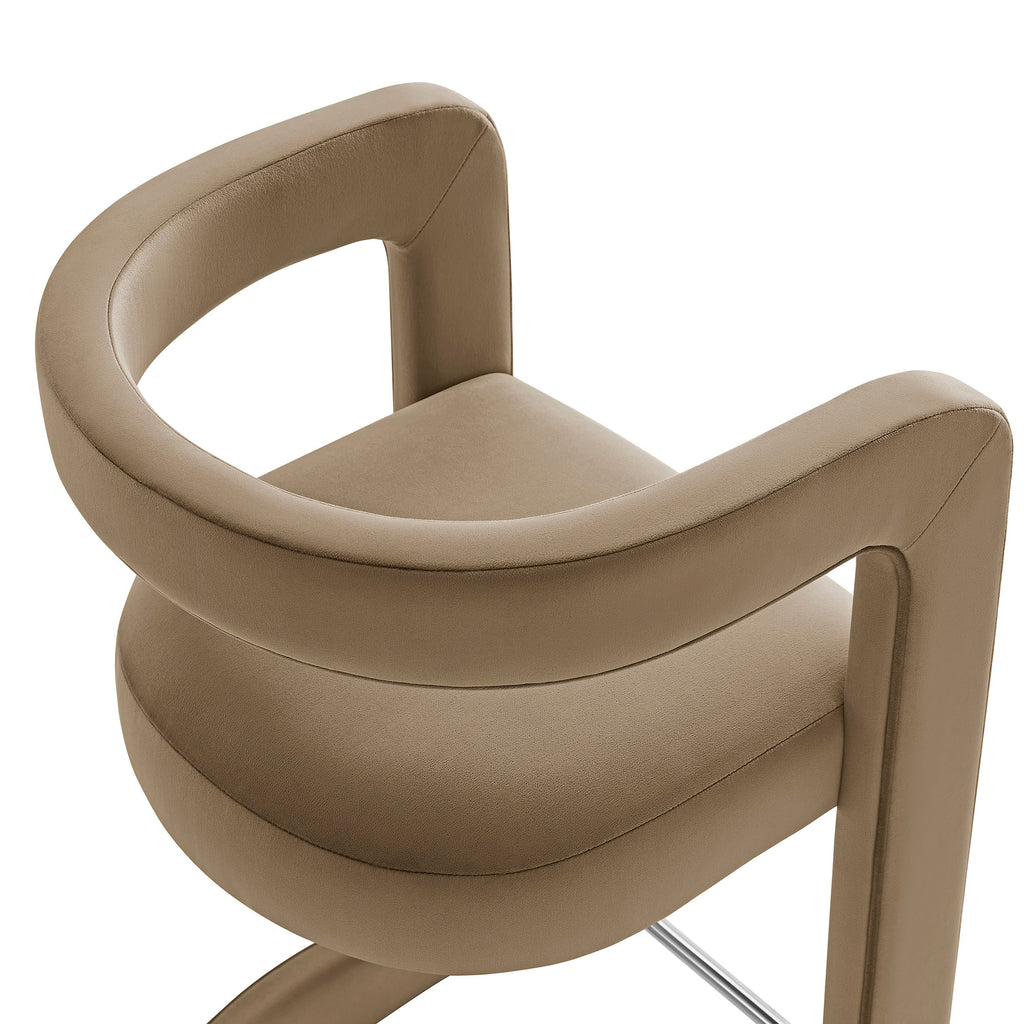 Winslow Performance Velvet Counter Stool - Taupe