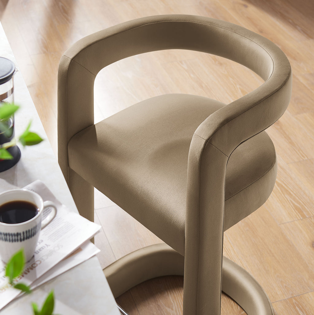 Winslow Performance Velvet Counter Stool - Taupe