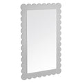 Emmeline Scalloped Rectangle Wall Mirror - Light Gray