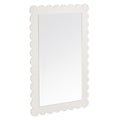 Emmeline Scalloped Rectangle Wall Mirror - White