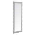 Emmeline Scalloped Rectangle Floor Mirror - Light Gray