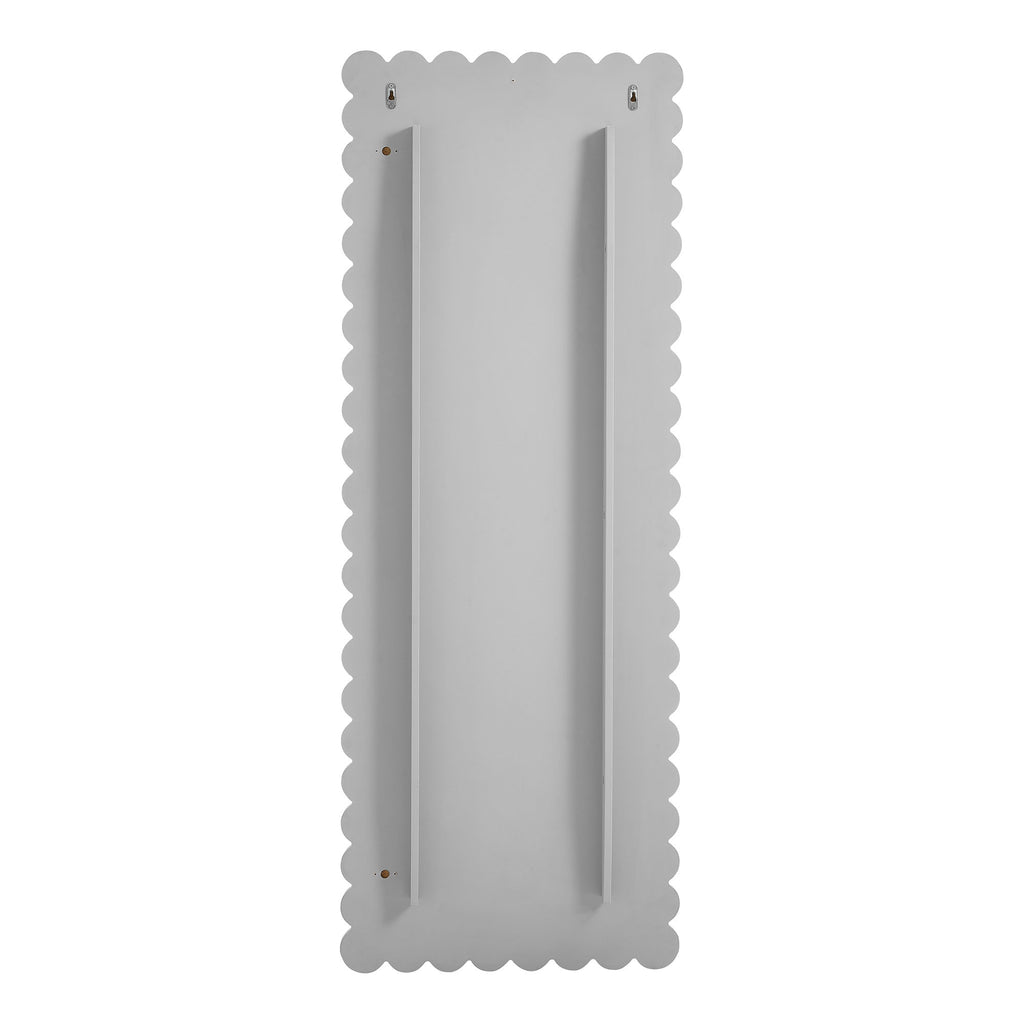 Emmeline Scalloped Rectangle Floor Mirror - Light Gray