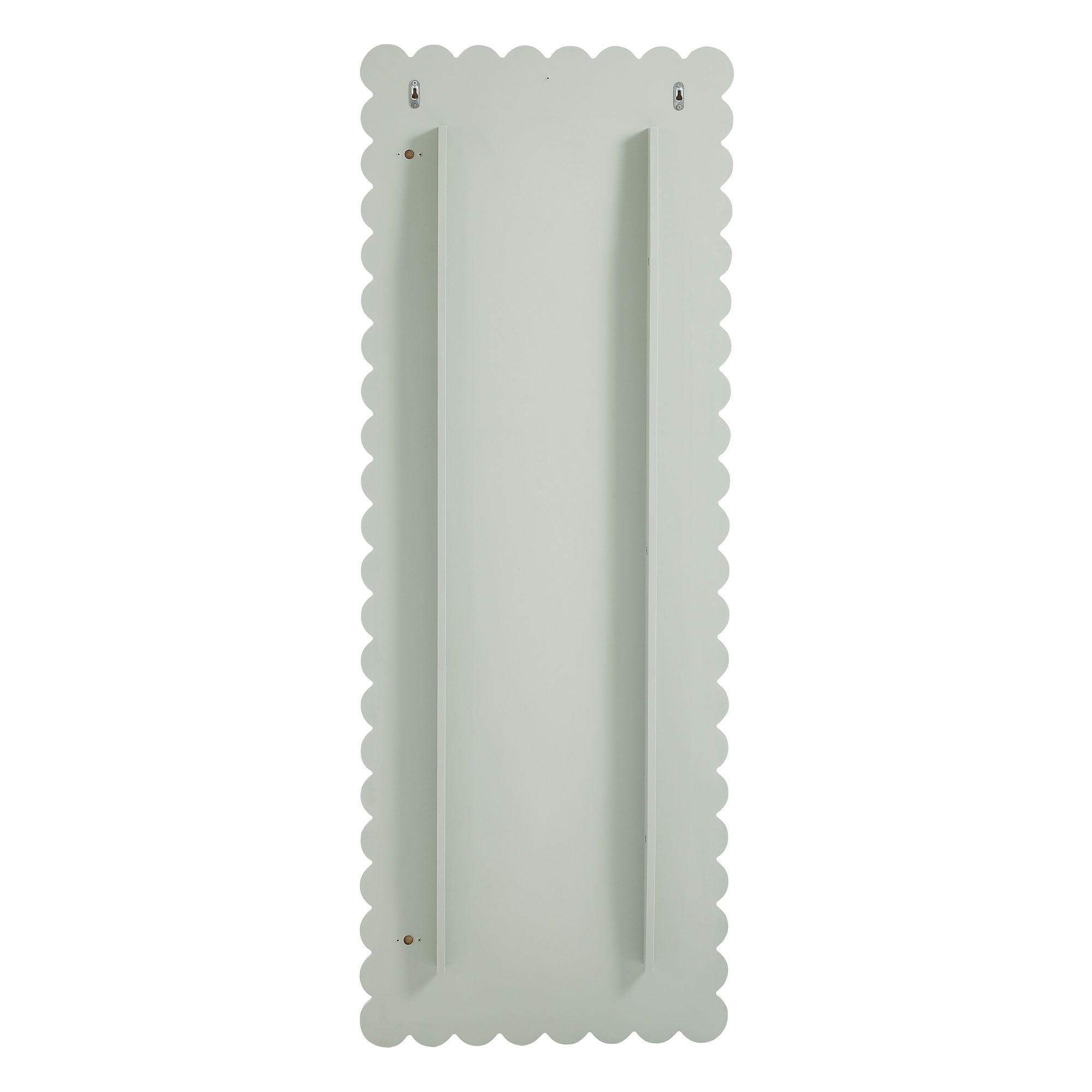 Emmeline Scalloped Rectangle Floor Mirror - Sage