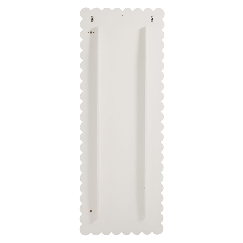 Emmeline Scalloped Rectangle Floor Mirror - White