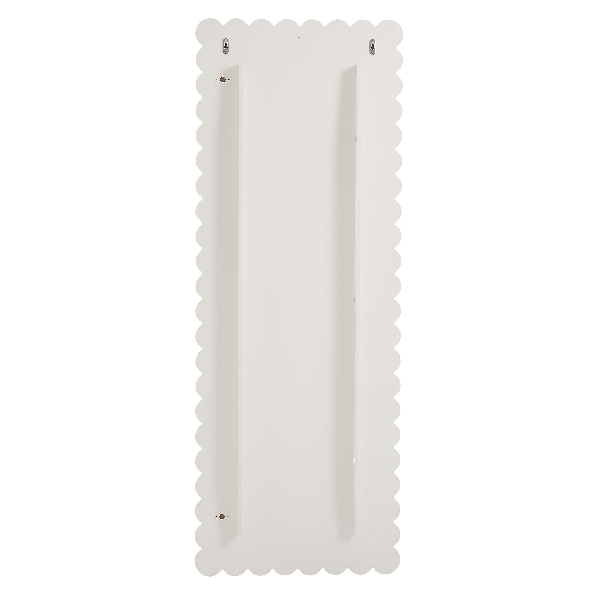 Emmeline Scalloped Rectangle Floor Mirror - White