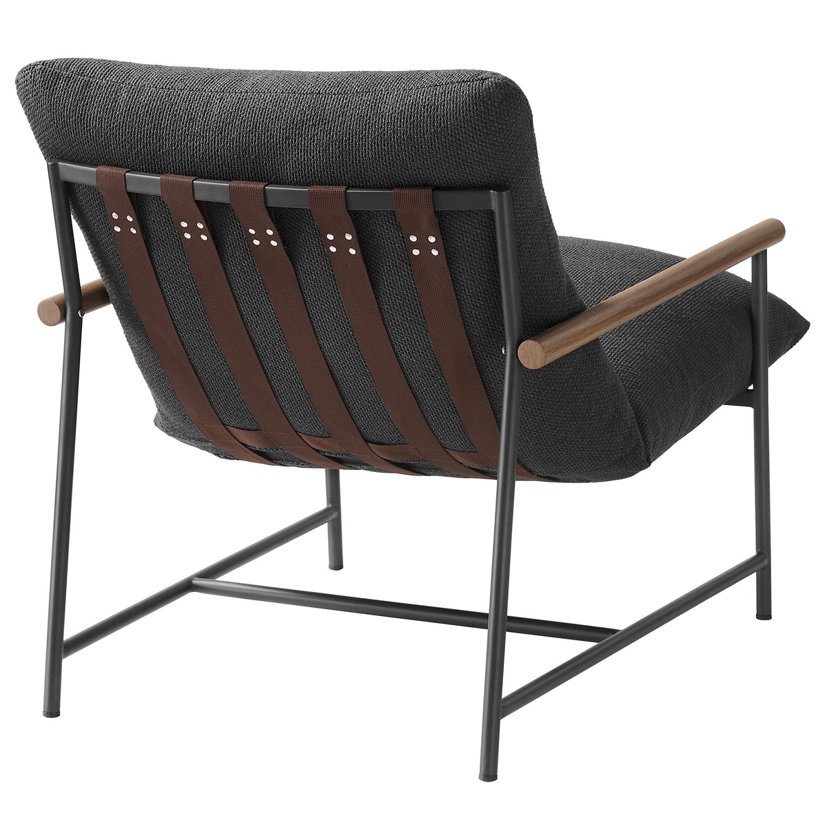 Raya Outdoor Patio Boucle Sling Lounge Chair - Charcoal