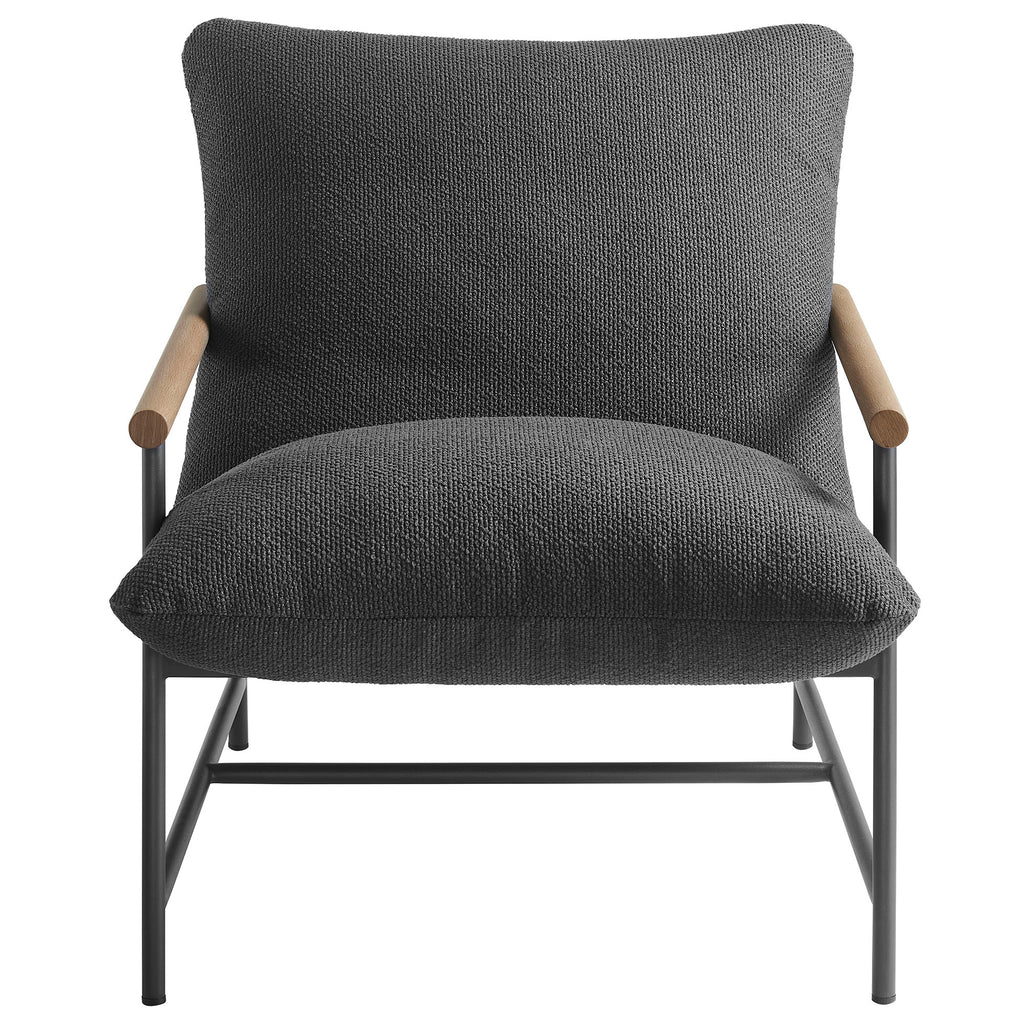 Raya Outdoor Patio Boucle Sling Lounge Chair - Charcoal