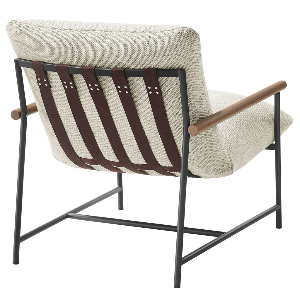 Raya Outdoor Patio Boucle Sling Lounge Chair - Ivory