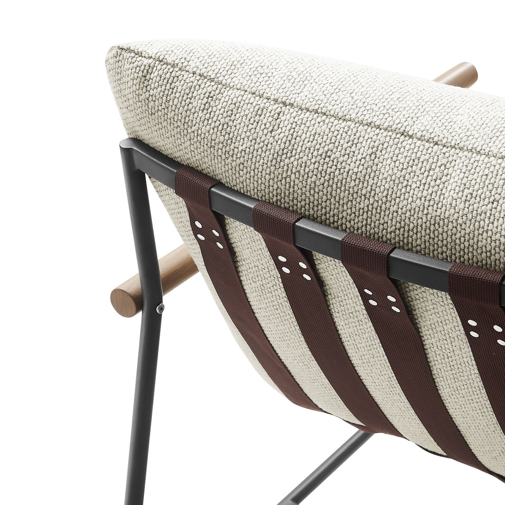 Raya Outdoor Patio Boucle Sling Lounge Chair - Ivory