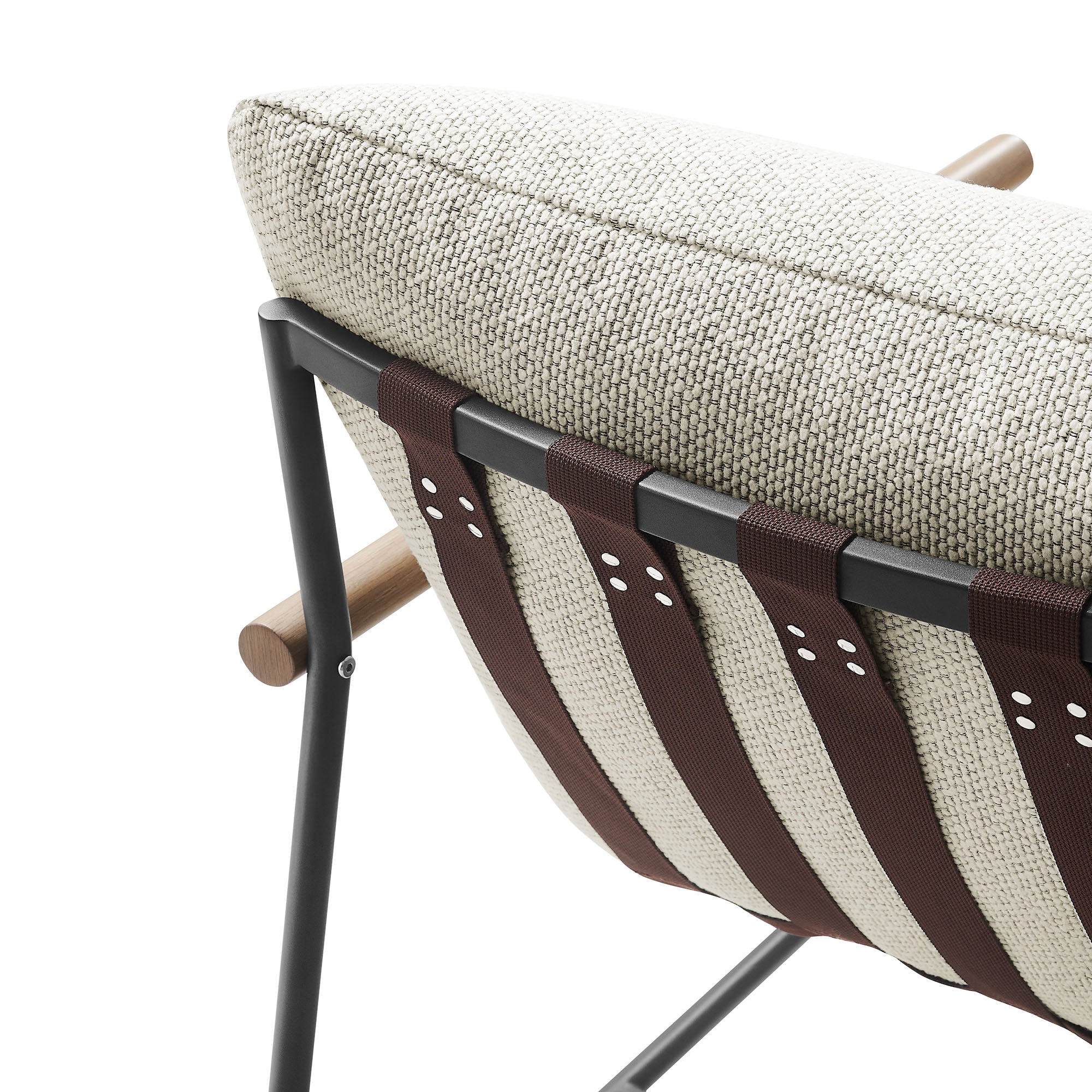 Raya Outdoor Patio Boucle Sling Lounge Chair - Ivory