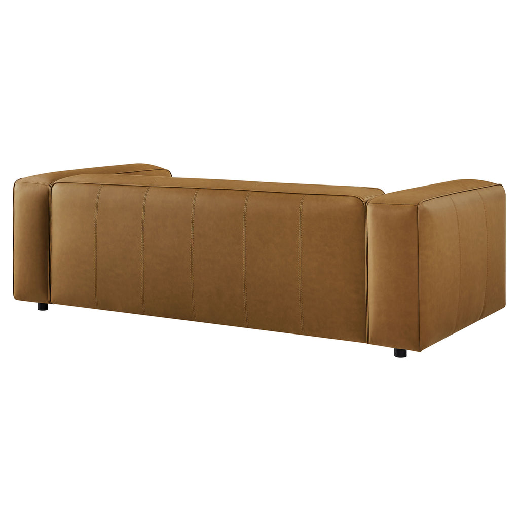 Auren Upholstered Vegan Leather Sofa - Camel