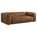 Auren Upholstered Vegan Leather Sofa - Coffee