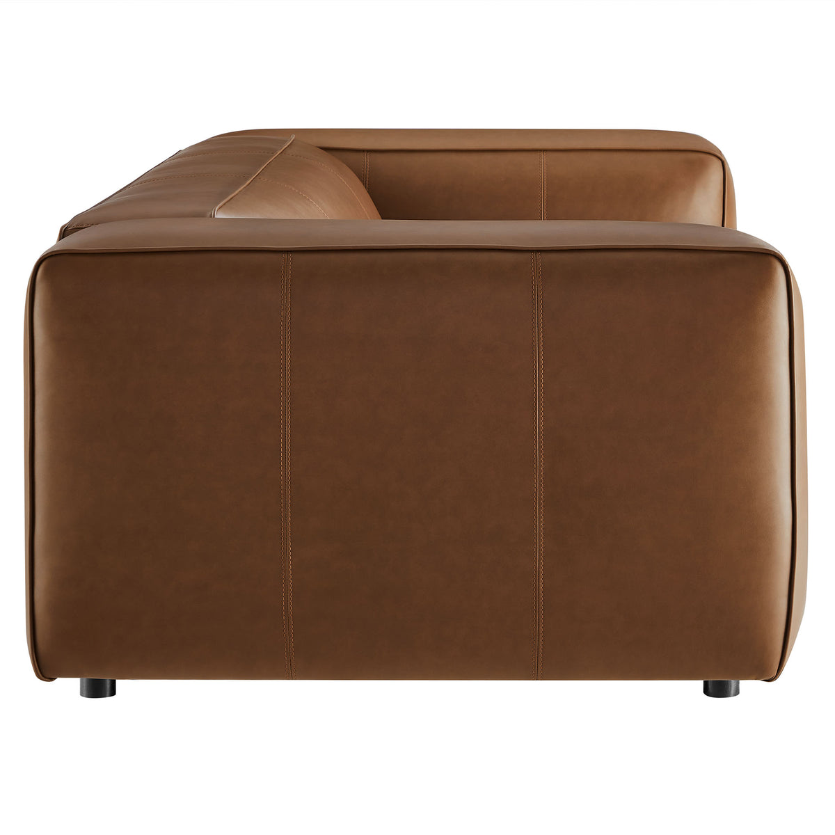 Auren Upholstered Vegan Leather Sofa - Coffee