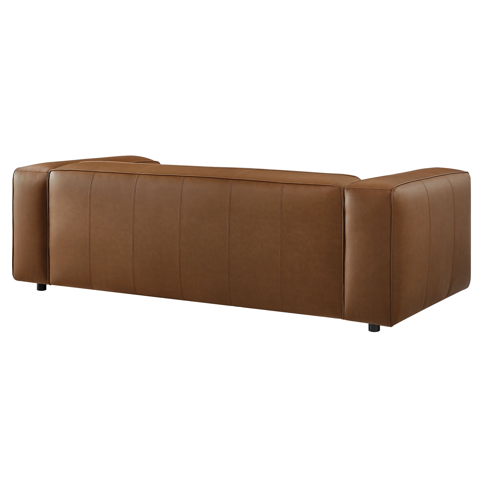 Auren Upholstered Vegan Leather Sofa - Coffee