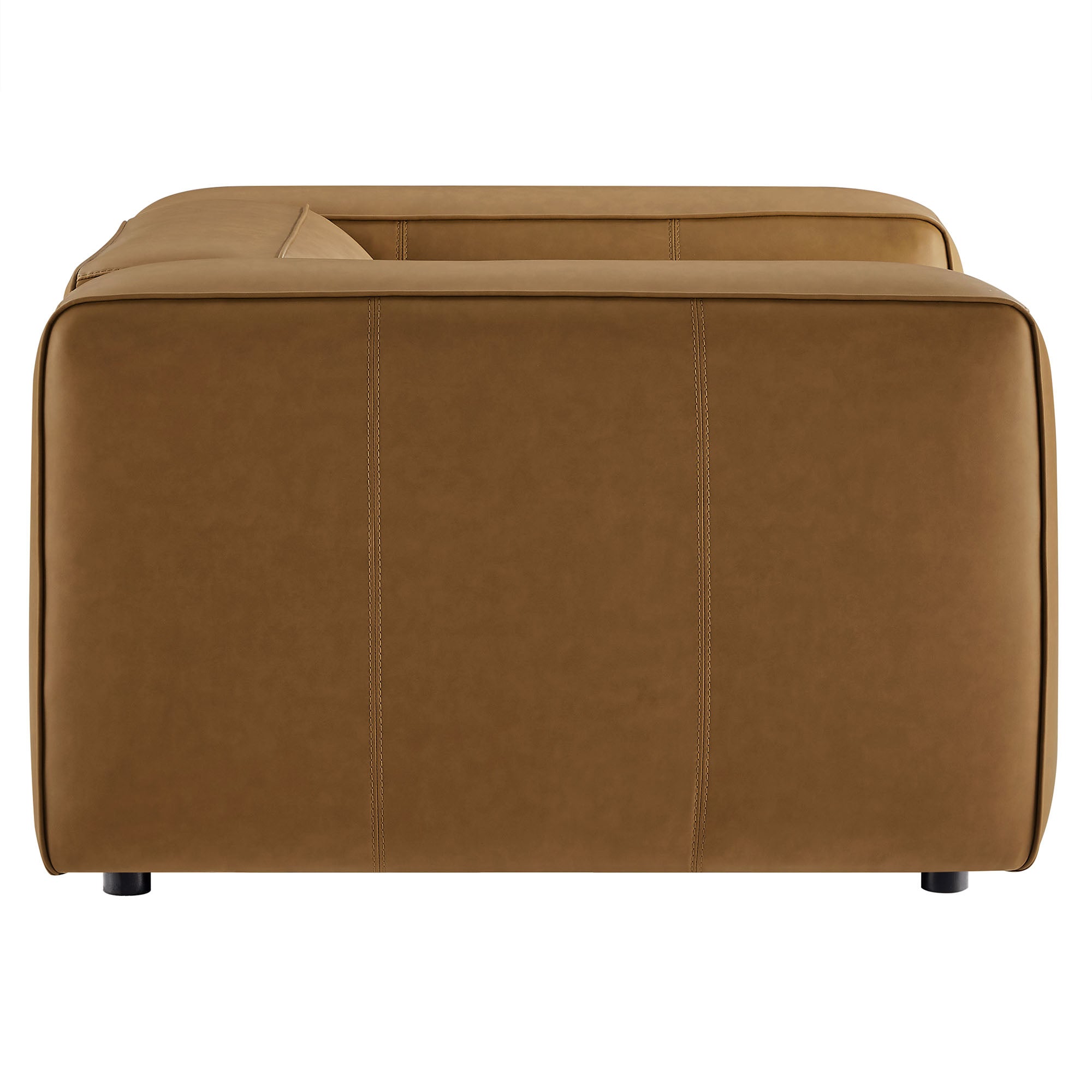 Auren Upholstered Vegan Leather Modular Armchair - Camel