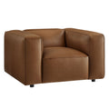 Auren Upholstered Vegan Leather Modular Armchair - Coffee