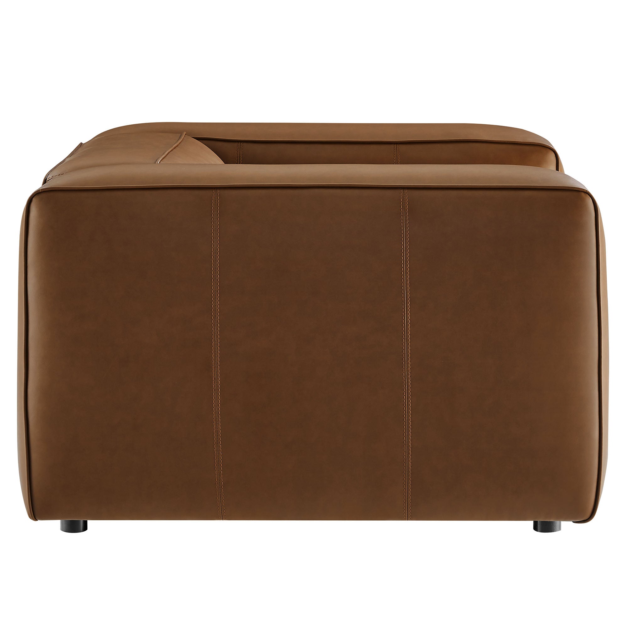 Auren Upholstered Vegan Leather Modular Armchair - Coffee