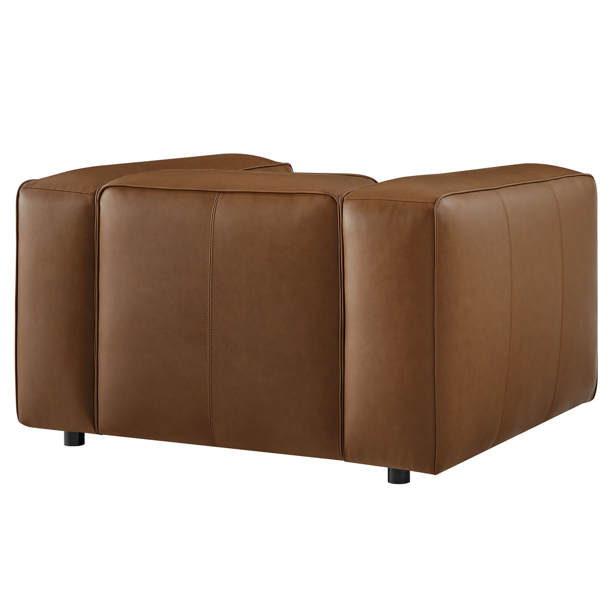 Auren Upholstered Vegan Leather Modular Armchair - Coffee