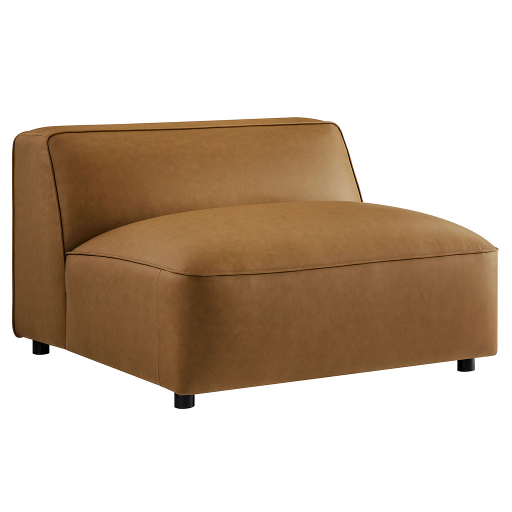 Auren Upholstered Vegan Leather Modular Armless Chair - Camel