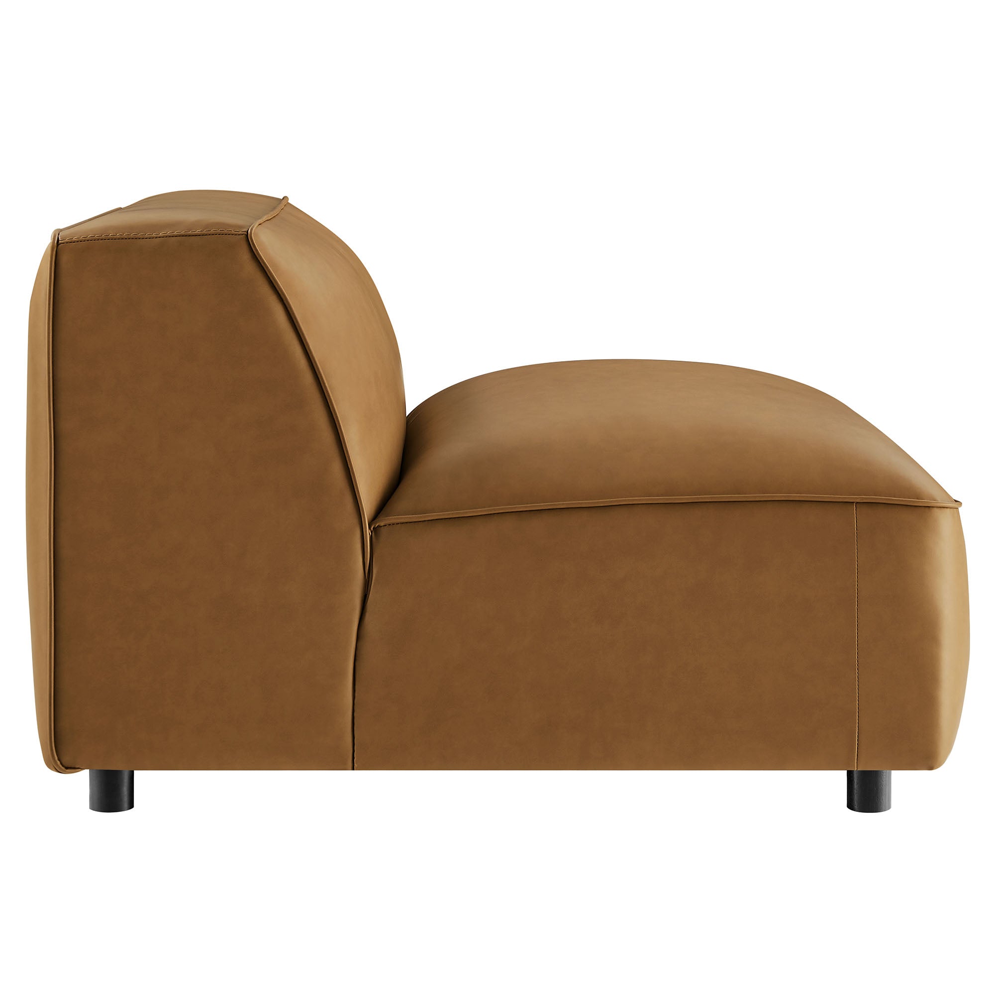 Auren Upholstered Vegan Leather Modular Armless Chair - Camel