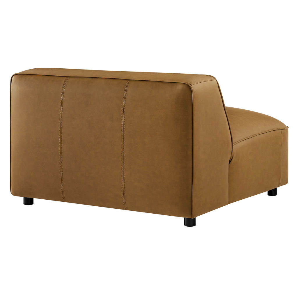 Auren Upholstered Vegan Leather Modular Armless Chair - Camel
