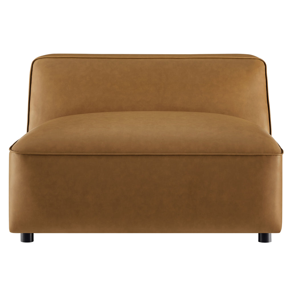 Auren Upholstered Vegan Leather Modular Armless Chair - Camel