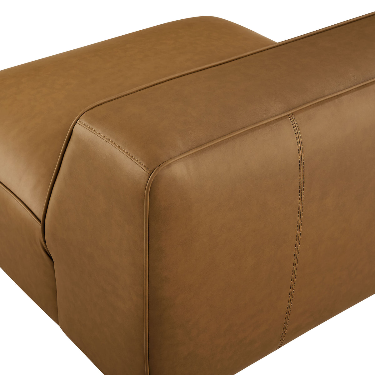 Auren Upholstered Vegan Leather Modular Armless Chair - Camel