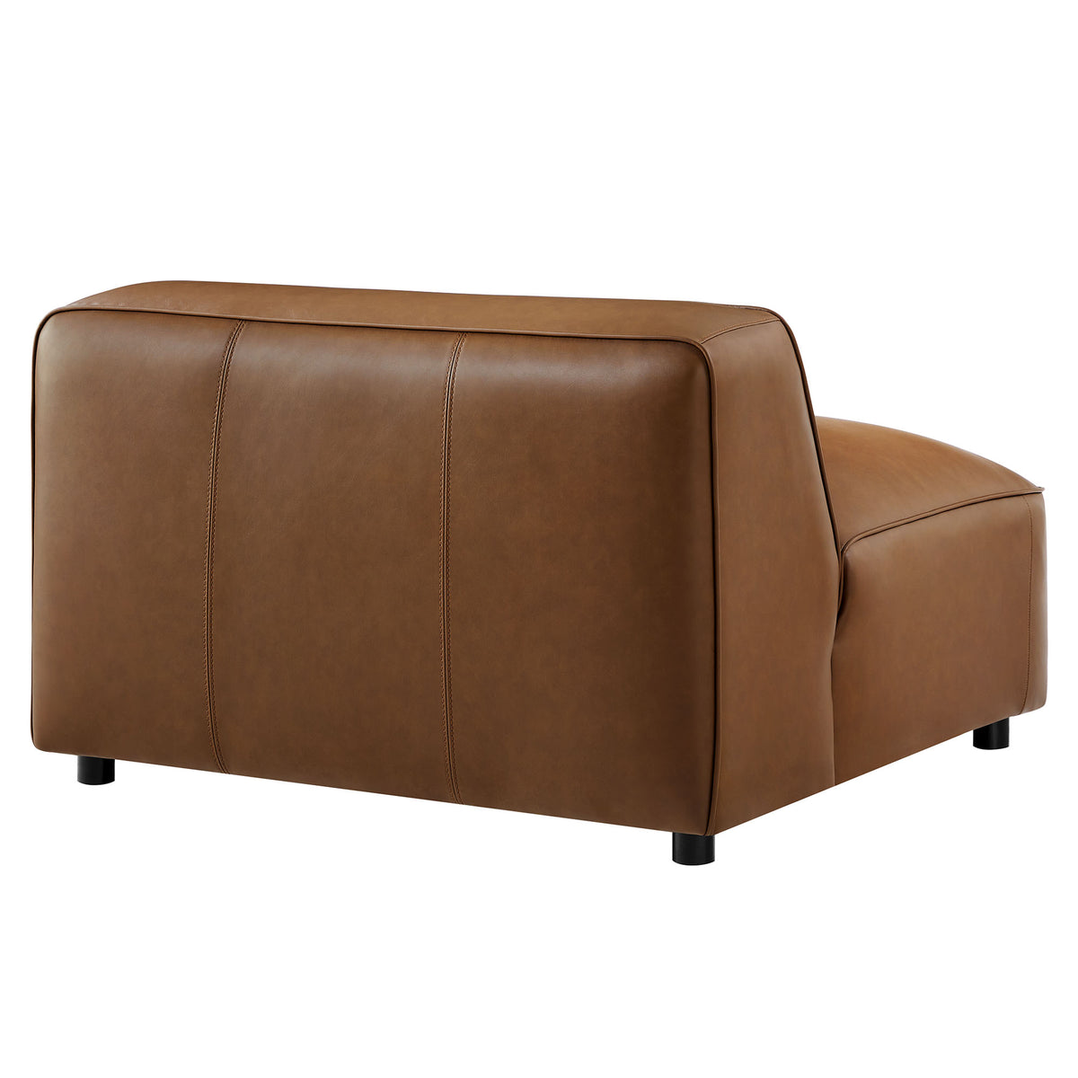 Auren Upholstered Vegan Leather Modular Armless Chair - Coffee