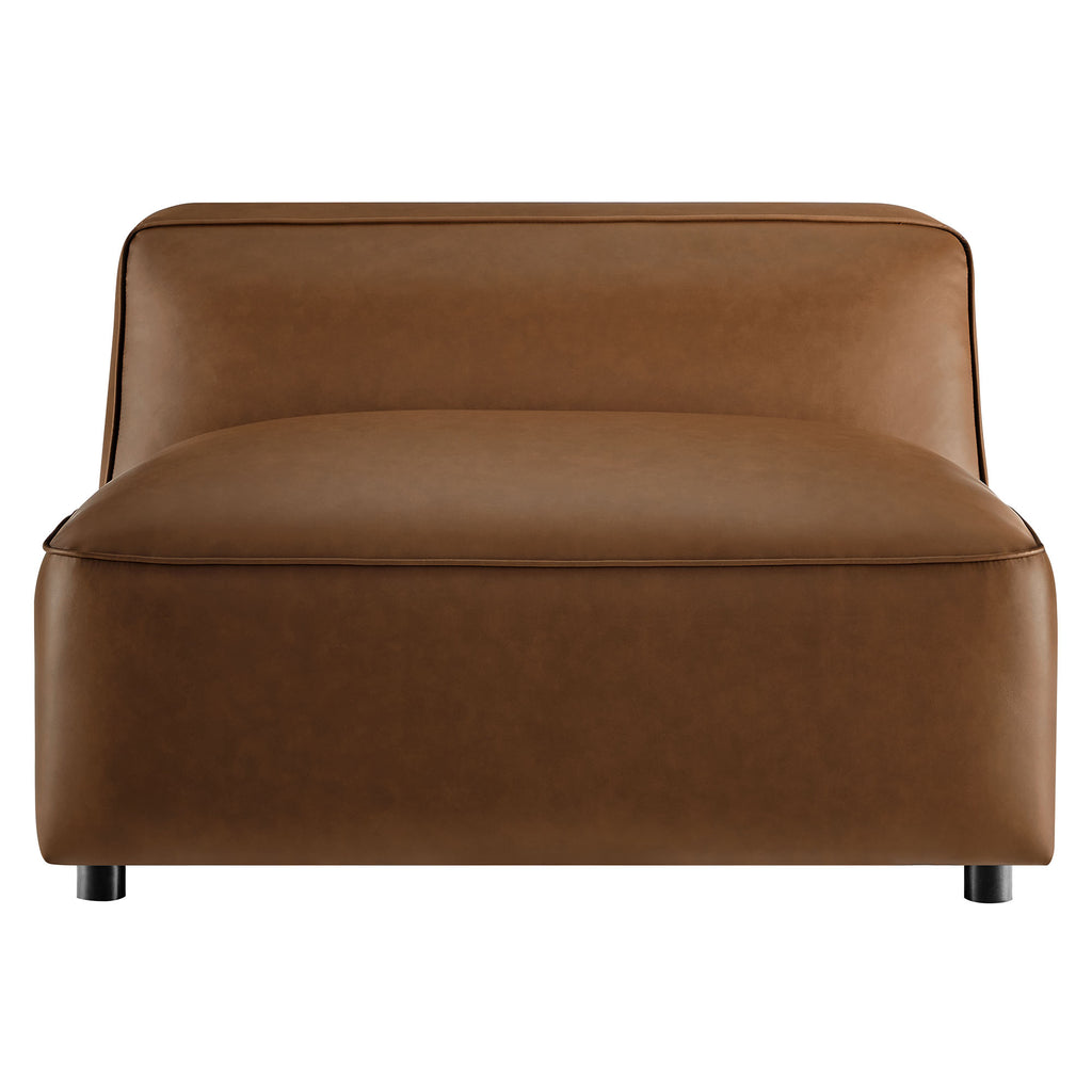 Auren Upholstered Vegan Leather Modular Armless Chair - Coffee