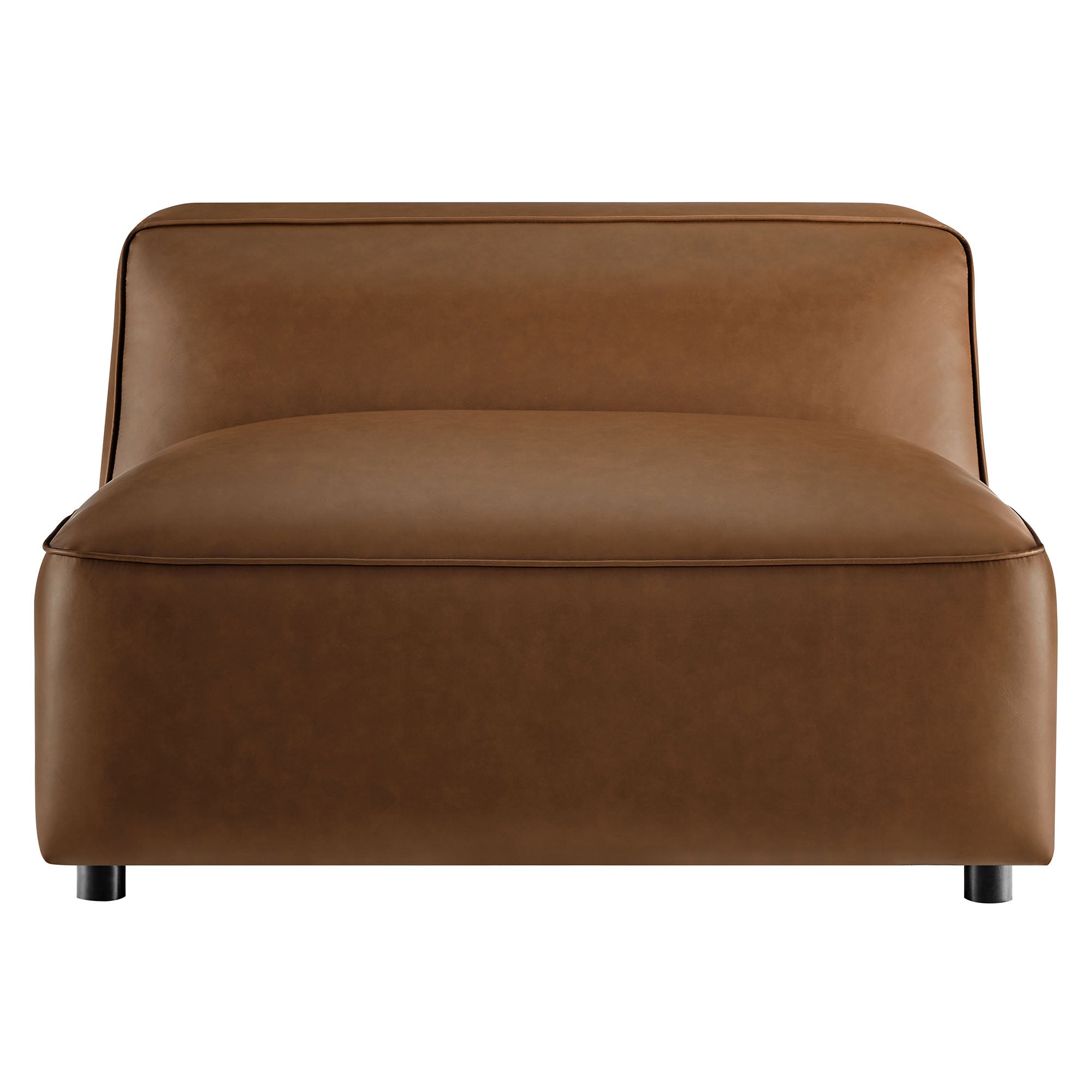 Auren Upholstered Vegan Leather Modular Armless Chair - Coffee