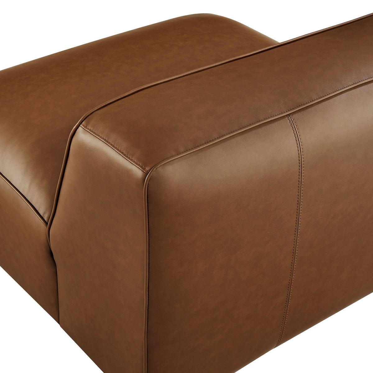 Auren Upholstered Vegan Leather Modular Armless Chair - Coffee