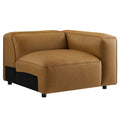 Auren Upholstered Vegan Leather Modular Right Armchair - Camel