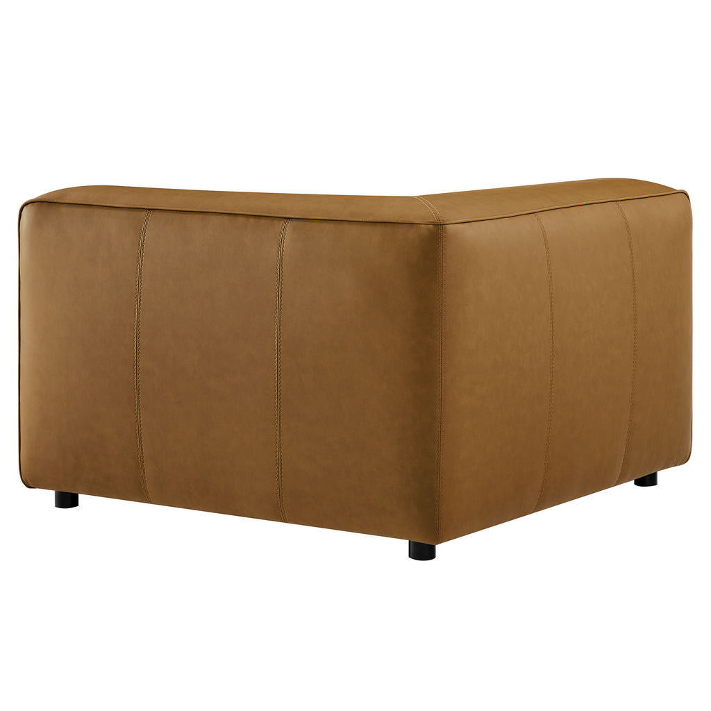 Auren Upholstered Vegan Leather Modular Corner Chair - Camel