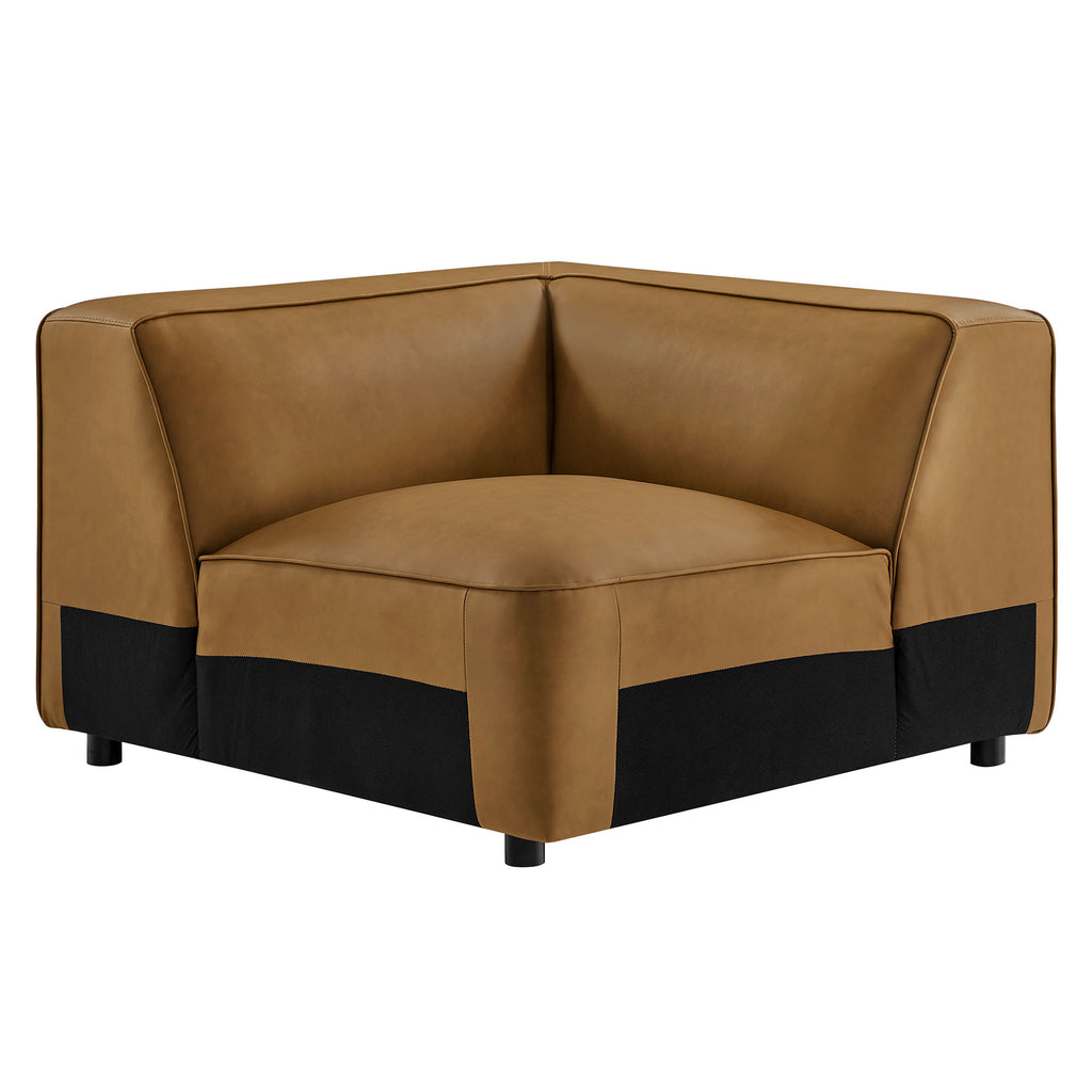 Auren Upholstered Vegan Leather Modular Corner Chair - Camel