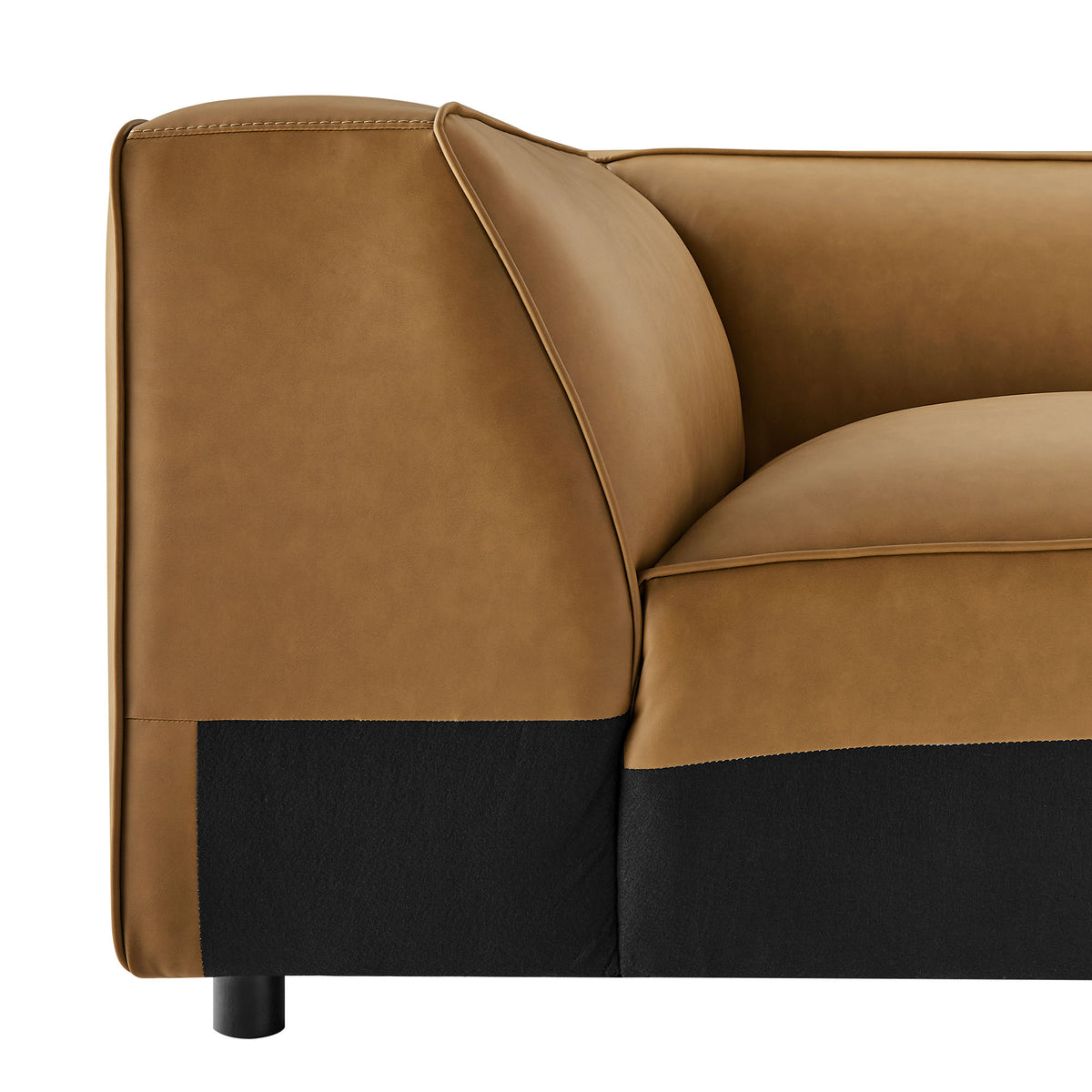 Auren Upholstered Vegan Leather Modular Corner Chair - Camel