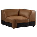 Auren Upholstered Vegan Leather Modular Corner Chair - Coffee