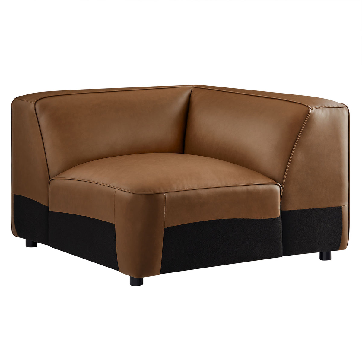 Auren Upholstered Vegan Leather Modular Corner Chair - Coffee