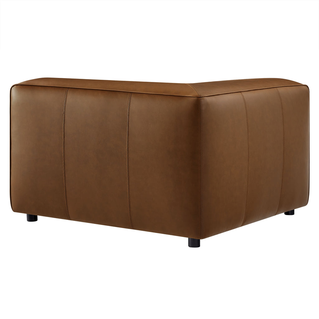 Auren Upholstered Vegan Leather Modular Corner Chair - Coffee