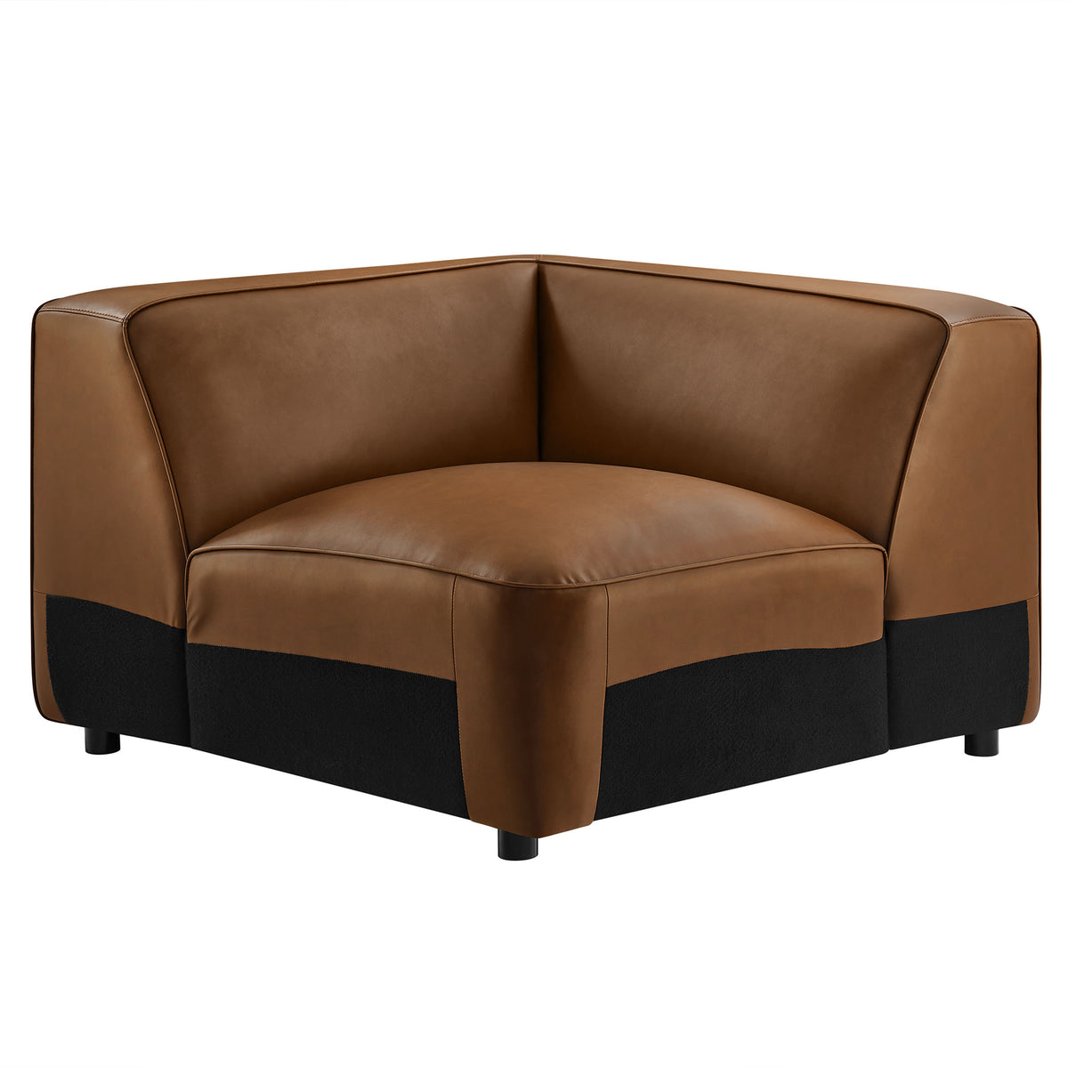Auren Upholstered Vegan Leather Modular Corner Chair - Coffee